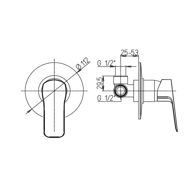 Paini Viva Style Cмеситель для душа встраиваемый, с внутренней частью, цвет: хром P4CR690