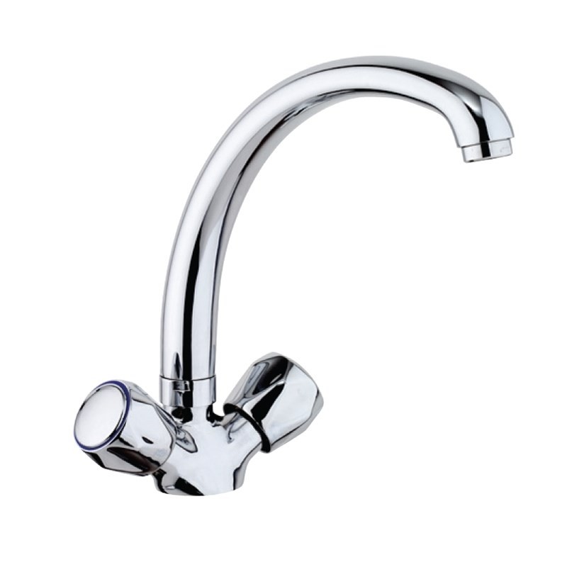 Paini Monoflow Смеситель для кухни с поворотным изливом, высота излива 19,5 см, цвет: хром AF182