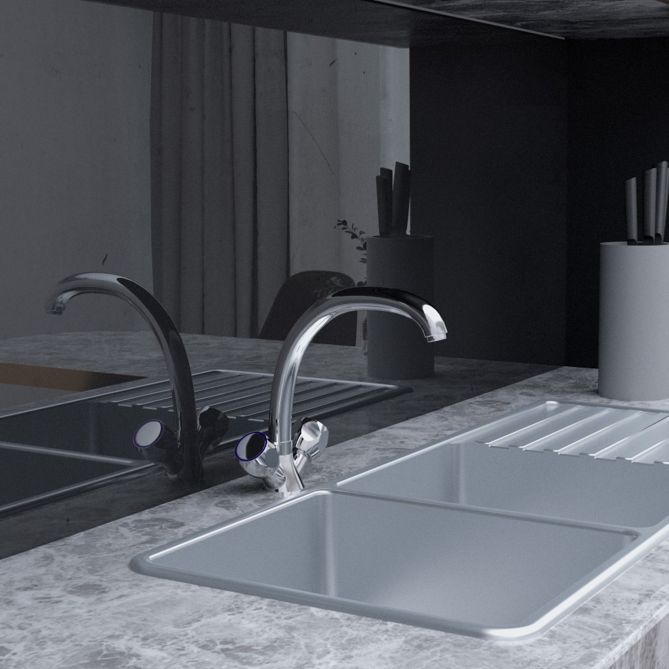 Paini Monoflow Смеситель для кухни с поворотным изливом, высота излива 19,5 см, цвет: хром AF182