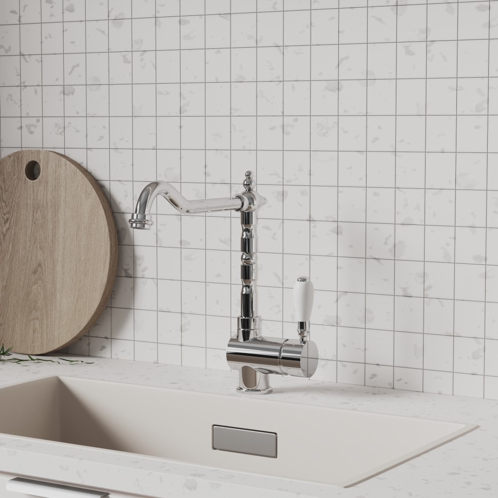 Paini Cox Смеситель для кухни с поворотным изливом, высота излива 22,1 см, цвет: хром 78CR5881ANTKM