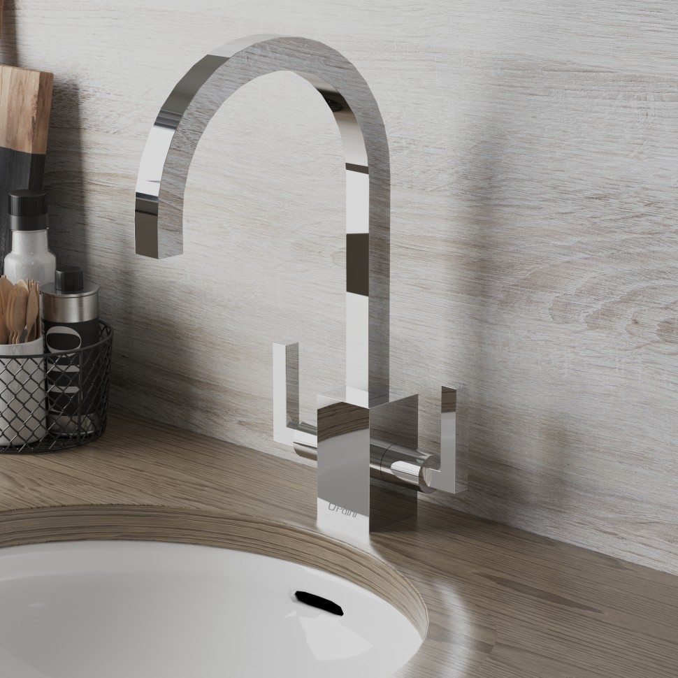 Paini Cucina Смеситель для кухни с поворотным изливом, высота излива 23 см, цвет: хром 64CR490Q12QKM