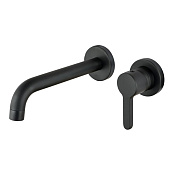 Paini Arena Смеситель для раковины встраиваемый, с внутренней частью, излив 19 см, цвет: черный мат 92YO208LMKM