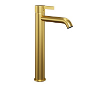 Paini Brera Смеситель для раковины высокий 24,3 см, без донного клапана, цвет: золото брашированное 74PJ205OLL