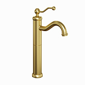 Paini Duomo Смеситель для раковины высокий 22,4 см, без донного клапана, цвет: золото браш 88PJ205LL