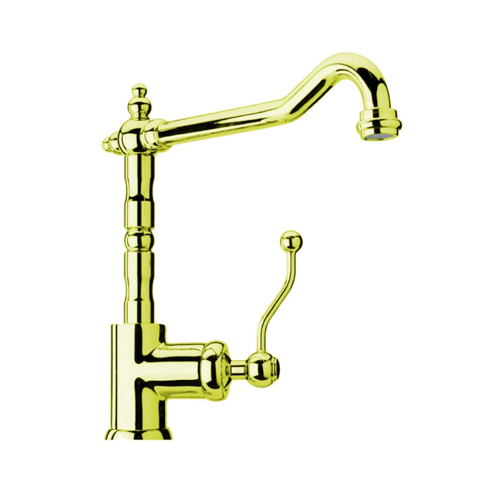 Paini Duomo Смеситель для раковины, с донным клапаном, высота излива 16 см, цвет: золото глянцевое 88OP250