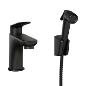 Paini Laguna Смеситель для раковины с душевым набором - ручной душ, шланг, цвет: черный матовый LAYO205/574