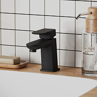 Paini Nove Смеситель для раковины, высота излива 7,6 см, без донного клапана, цвет: черный матовый 09YO205