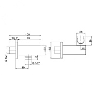 Paini Шланговое подключение с держателем для лейки, латунь, цвет: хром 50CR480Q