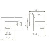 Paini Шланговое подключение, латунь, цвет: черный брашированный 50PZ503PQ