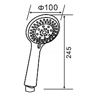 Paini Monza Душевая лейка, 5 режимов, пластик, цвет: хром 50CR155/P20KM