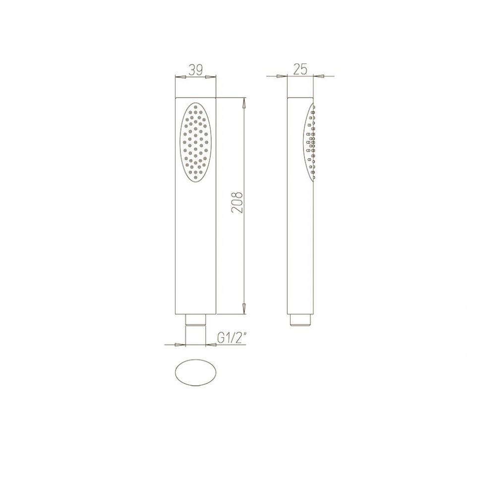 Paini Ovo Душевая лейка, 1 режим, пластик, цвет: хром 86CR155