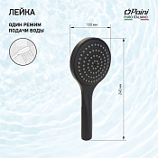 Paini Torino Душевая лейка, 1 режим, латунь, цвет: черный матовый TRYO155