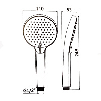 Paini Torino Душевая лейка, 3 режима, латунь, цвет: хром TRCR155F3D110BY