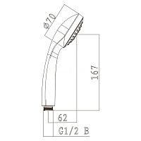 Paini Душевая лейка, 1 вид струи, пластик, цвет: хром 53CR155PP