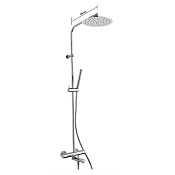Paini Cox Душевая стойка: термостат, ручной душ, шланг, излив, верхний душ 20 см, цвет: хром 78CR687TH