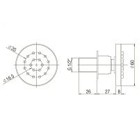 Paini Душевая форсунка бокового душа 6 см, цвет: хром 50CR721T