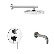 Paini Cox Душевой комплект встраиваемый - смеситель, излив, верхний душ 25 см, цвет: хром 78CRSET26911BATHHEAD