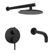 Paini Cox Душевой комплект встраиваемый - смеситель, излив, верхний душ 25 см, цвет: черный браш 78PZSET26911BATHHEAD