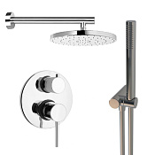 Paini Cox Душевой комплект встраиваемый - смеситель, излив, верхний и ручной душ, шланг, цвет: хром 78CRSET26911SH