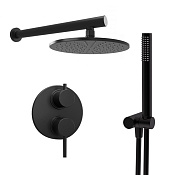 Paini Cox Душевой комплект встраиваемый - смеситель, излив, верхний и ручной душ, цвет: черный браш 78PZSET26911SH