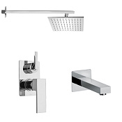 Paini Grazia Душевой комплект встраиваемый - смеситель, излив, верхний душ 25 см, цвет: хром 21CRSET26911BATHHEAD