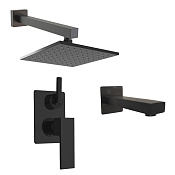Paini Grazia Душевой комплект встраиваемый - смеситель, излив, верхний душ 25 см, цвет: черный браш 21PZSET26911BATHHEAD
