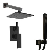 Paini Grazia Душевой комплект встраиваемый - смеситель, верх. и ручн. душ, шланг, цвет: черный браш 21PZSET26911SH