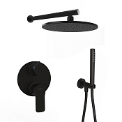 Paini Grazia Душевой комплект встраиваемый - смеситель, верхний и ручной душ, цвет: черный матовый P4YOSET26911SH