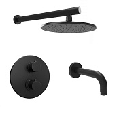 Paini Grazia Душевой комплект встраиваемый - смеситель, верхний душ, термостат, цвет: черный браш 78PZSET26911THBATHHEAD