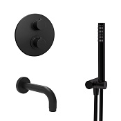 Paini Grazia Душевой комплект встраиваемый - смеситель, ручной душ, термостат, цвет: черный браш 78PZSET26911THBATH