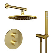 Paini Cox Душевой комплект встраиваемый - верхний и ручной душ, термостат, цвет: золото браш 78PJSET26911THSH