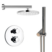 Paini Cox Душевой комплект встраиваемый - смеситель, верхний и ручной душ, термостат, цвет: хром 78CRSET26911THSH