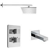 Paini Grazia Душевой комплект встраиваемый - смеситель, излив, верхний душ, термостат, цвет: хром 21CRSET26911THBATHHEAD