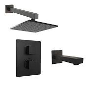 Paini Grazia Душевой комплект встраиваемый - смеситель, верхний душ, термостат, цвет: черный браш 21PZSET26911THBATHHEAD