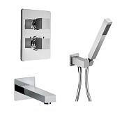 Paini Grazia Душевой комплект встраиваемый - смеситель, ручной душ, шланг, термостат, цвет: хром 21CRSET26911THBATH