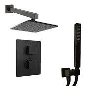Paini Grazia Душевой комплект встраиваемый - верхний и ручной душ, термостат, цвет: черный браш 21PZSET26911THSH