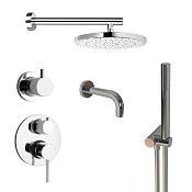 Paini Cox Душевой комплект встраиваемый - смеситель, излив, верхний и ручной душ, шланг, цвет: хром 78CRSET36911SHBATH