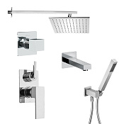 Paini Grazia Душевой комплект встраиваемый - смеситель, излив, верхний и ручной душ, цвет: хром 21CRSET36911SHBATH