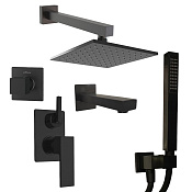 Paini Grazia Душевой комплект встраиваемый - смеситель, верхний и ручной душ, цвет: черный браш 21PZSET36911SHBATH