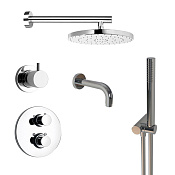 Paini Cox Душевой комплект встраиваемый - смеситель, верхний и ручной душ, термостат, цвет: хром 78CRSET36911THSHBATH