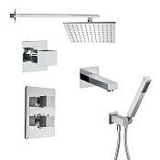 Paini Grazia Душевой комплект встраиваемый - смеситель, верхний и ручной душ, термостат, цвет: хром 21CRSET36911THSHBATH