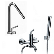 Paini Pixel Душевой комплект - смесители для раковины с дк и ванны, лейка, шланг 150 см, цвет: хром 81CRSET