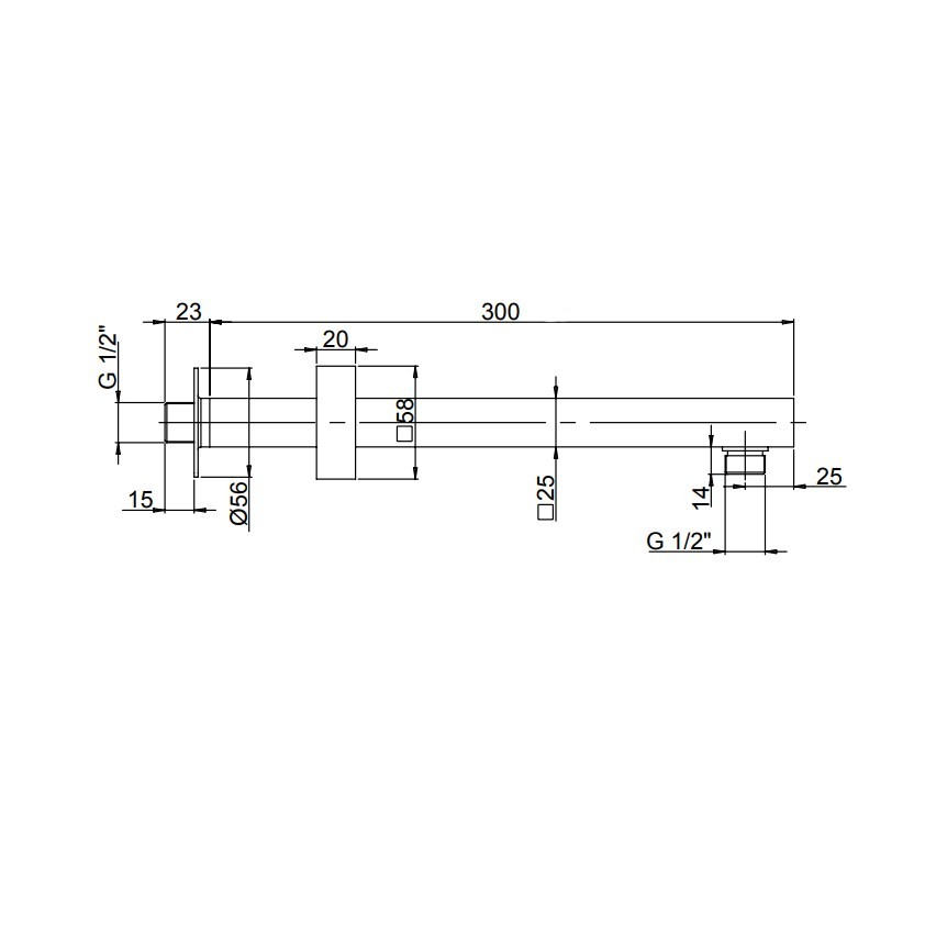 Paini Кронштейн настенный 30 см, цвет: хром 50CR745T730BI