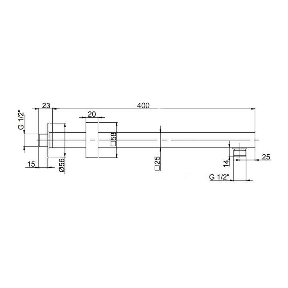 Paini Кронштейн настенный 40 см, цвет: черный брашированный 50PZ745QQ40