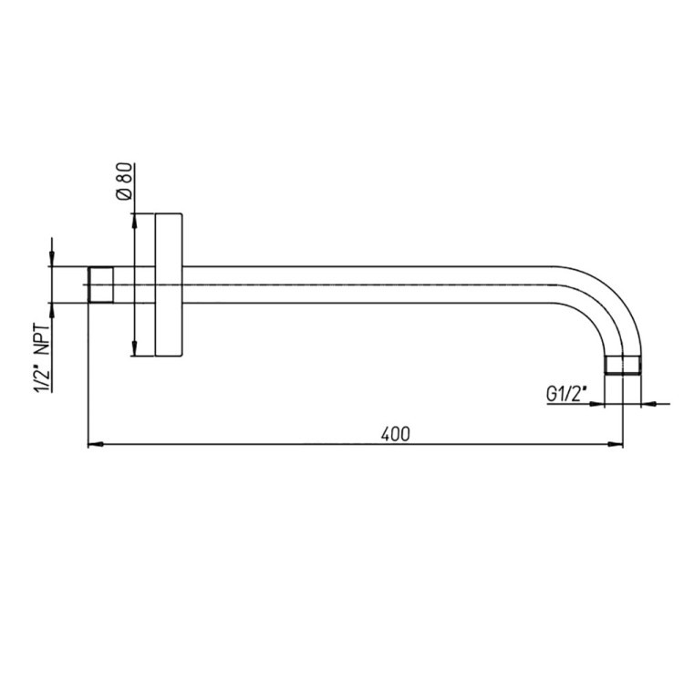 Paini Кронштейн настенный 40 см, цвет: хром 50CR745T140BI
