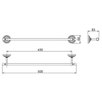 Paini Duomo Полотенцедержатель, 50 см, подвесной, цвет: хром 88CR002