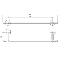Paini Pixel Полотенцедержатель, 43 см, подвесной, цвет: хром 81CR001
