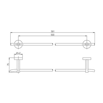 Paini Pixel Полотенцедержатель, 58 см, подвесной, цвет: хром 81CR002