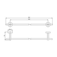 Paini Pixel Полотенцедержатель, 58 см, подвесной, цвет: хром 81CR002