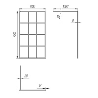 Paini Душевая перегородка 110x195 рисунок решетка PAINI-WalkIN110G